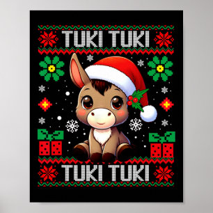 Affiche Mon Burrito Sanero Mexicain, Âne Latino Noël laid
