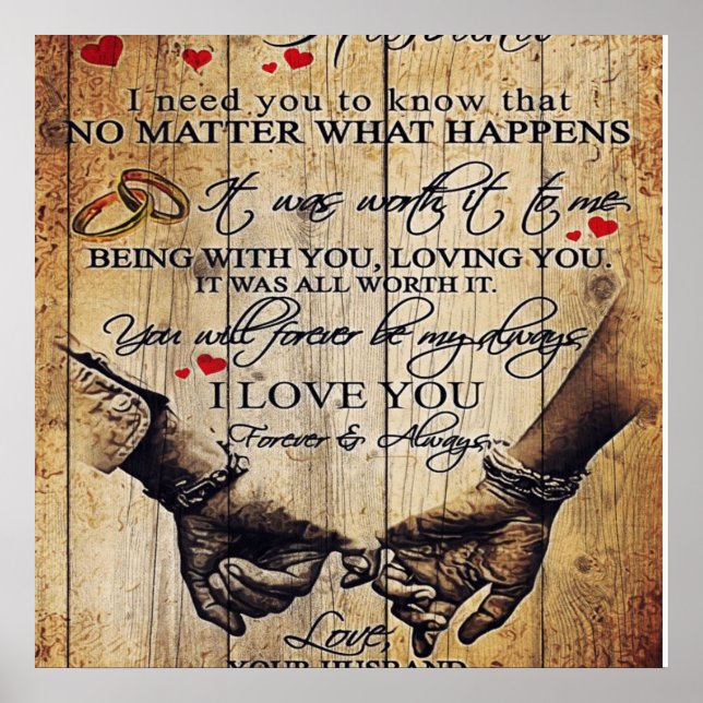 Affiche Mon cadeau de mari | Lettre Pour Lui | (Devant)