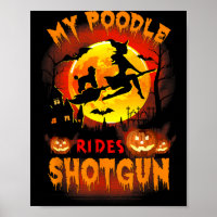 Mon caniche monte à cheval drôle Halloween amateur