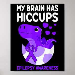Affiche Mon Cerveau A Hictasses Purple Ribbon Epilepsie