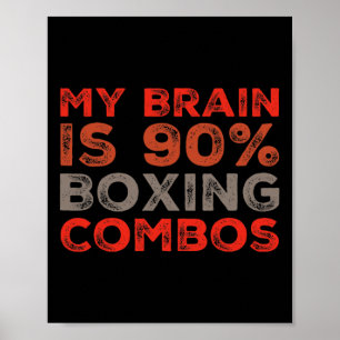 Affiche Mon Cerveau Est 90% Boxer Combos Boxer Boxers Love