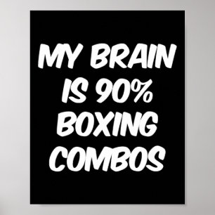 Affiche Mon Cerveau Est 90% Boxer Combos Boxer Boxers Love