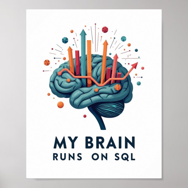 Affiche Mon cerveau fonctionne en SQL – Équipe de données (Devant)