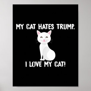 Affiche Mon chat déteste Trump drôle Anti-Trump