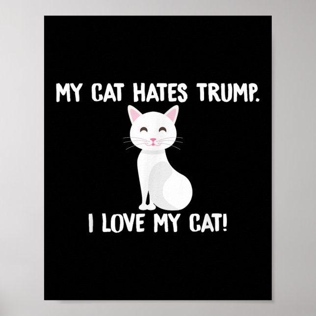 Affiche Mon chat déteste Trump drôle Anti-Trump (Devant)