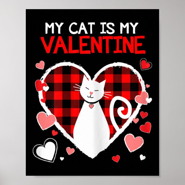 Affiche Mon chat est mon Valentin Cadeaux drôles de la Sai (Devant)