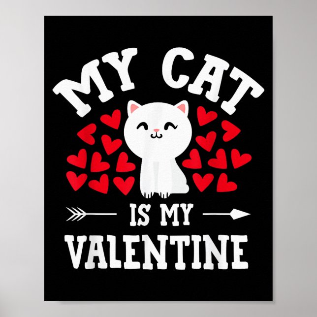 Affiche Mon chat est mon Valentin Mignon chat de la Saint- (Devant)