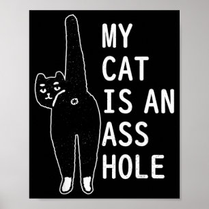 Affiche Mon chat est un animal félin drôle Halloween vinta
