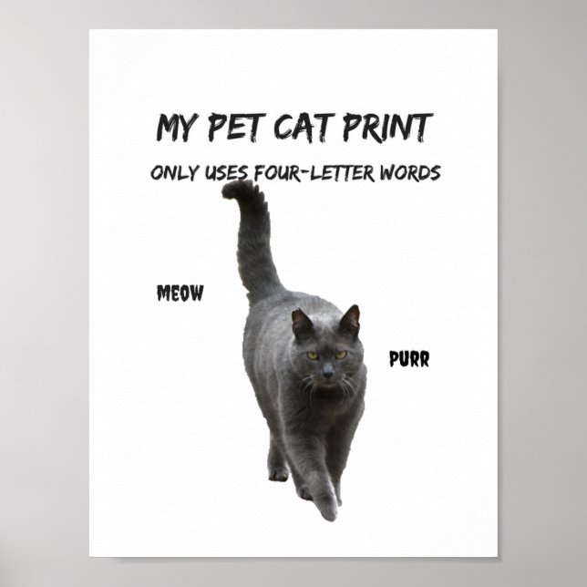 Affiche Mon chat pour animaux de compagnie Imprimer Chat a (Devant)