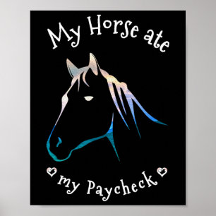 Affiche Mon Cheval A Mangé Mon Paycheck Horseback équitati