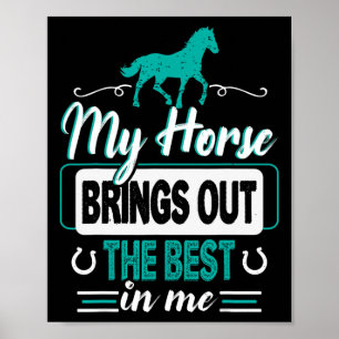 Affiche Mon Cheval Apporte Le Meilleur En Moi - Équestres