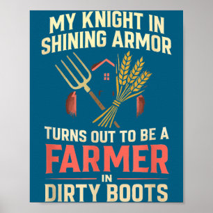 Affiche Mon Chevalier En Blague Brillante Femme Agricultri