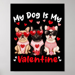 Affiche Mon chien bouledogue français est mon cœur de la S