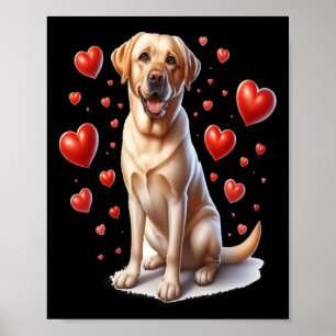 Affiche Mon Chien De Laboratoire Jaune Est Mon Coeur Valen