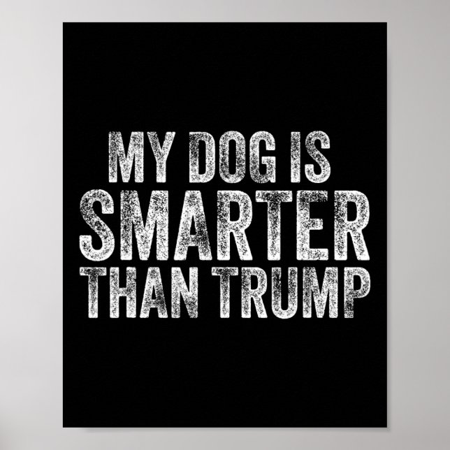 Affiche Mon chien est plus intelligent que Trump drôle ant (Devant)