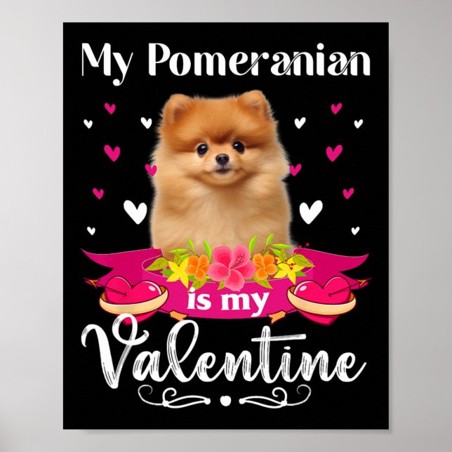 Affiche Mon Chien Poméranien Est Mon Amoureux Valentin Heu (Devant)