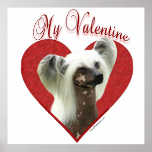 Affiche Mon Chinois Crested Valentine