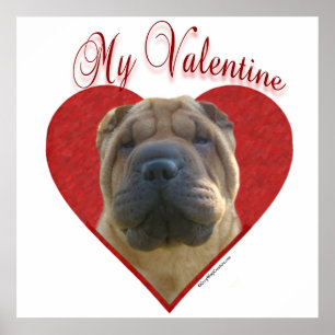 Affiche Mon chinois Shar-Pei Valentine
