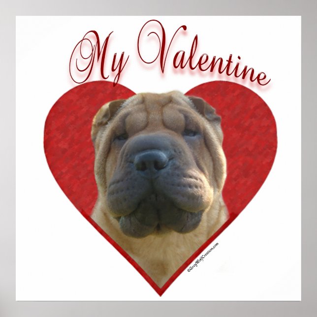 Affiche Mon chinois Shar-Pei Valentine (Devant)