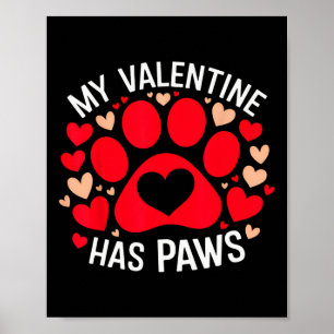 Affiche Mon cœur a des pattes pour la Saint-Valentin Chien