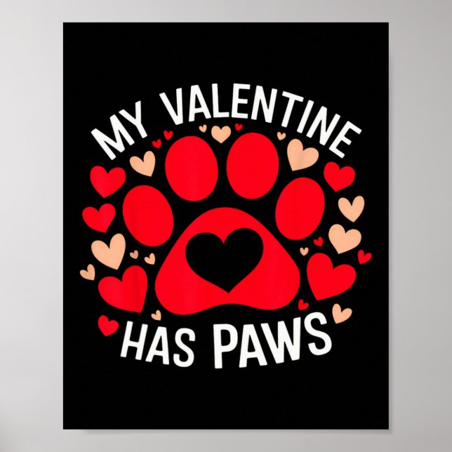 Affiche Mon cœur a des pattes pour la Saint-Valentin Chien (Devant)