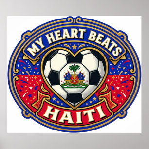 Affiche Mon cœur bat Haïti Coupe du Monde 2026