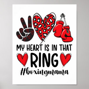 Affiche Mon Coeur Est Dans Cette Anneau Boxe Maman Boxe