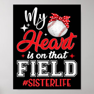 Affiche Mon Coeur Est Sur Cette Soeur De Baseball De Terra