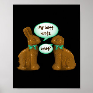 Affiche Mon coeur fait mal au lapin lapin au chocolat Joye