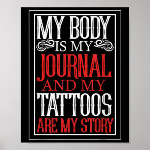 Affiche Mon Corps Est Mon Journal Tattoo Artiste Lover Cad