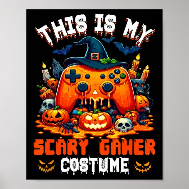 Affiche Mon costume de gamer effrayant Manette de jeu Hall (Devant)
