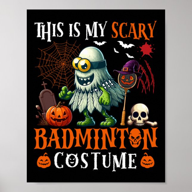 Affiche Mon Costume Dminton Effrayant Halloween Horreur Éq (Devant)