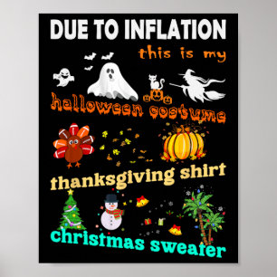 Affiche Mon costume moche d'Halloween Éffrayant Thanksgivi