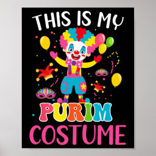 Affiche Mon Costume Purim Mardi Gras Clown Funny Parades P