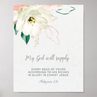 Affiche Mon Dieu Apportera, Bible Verse