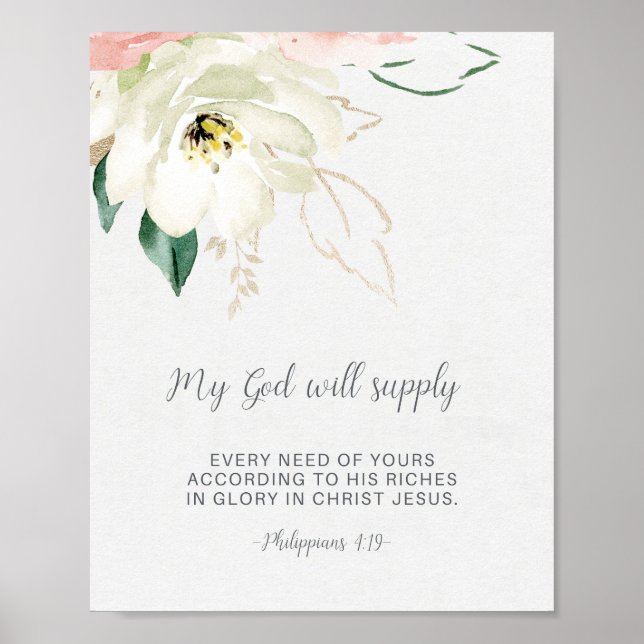 Affiche Mon Dieu Apportera, Bible Verse (Devant)