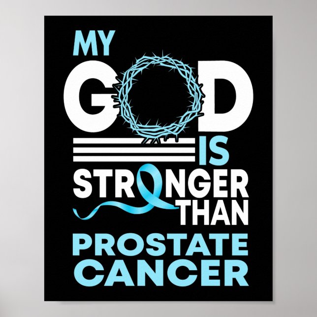 Affiche Mon Dieu Est Plus Fort Que Le Cancer De La Prostat (Devant)