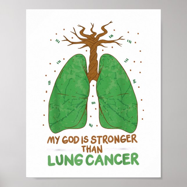 Affiche Mon Dieu Est Plus Fort Que Le Cancer Du Poumon (Devant)