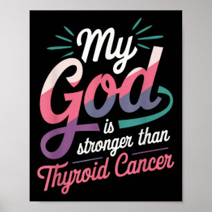 Affiche Mon Dieu Est Plus Fort Que Le Cancer Du Thyroïde D
