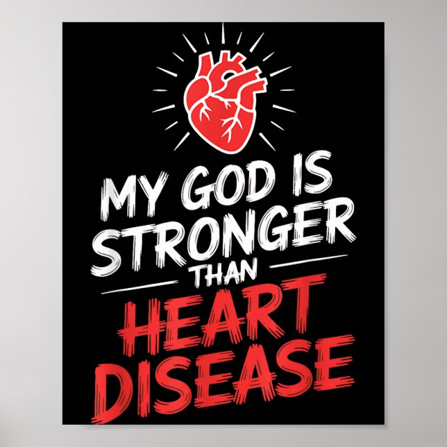 Affiche Mon Dieu est plus fort que les maladies cardiaques (Devant)