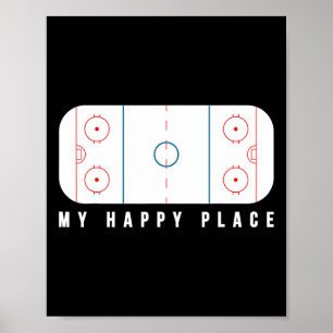 Affiche Mon endroit heureux de hockey sur glace terrain de