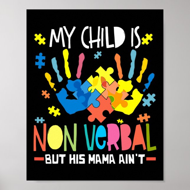 Affiche Mon enfant n'est pas verbalement, mais sa mère ne  (Devant)