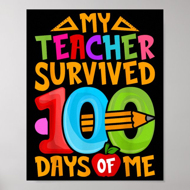 Affiche Mon Enseignant A Survécu 100 Jours De Moi Dab 100  (Devant)