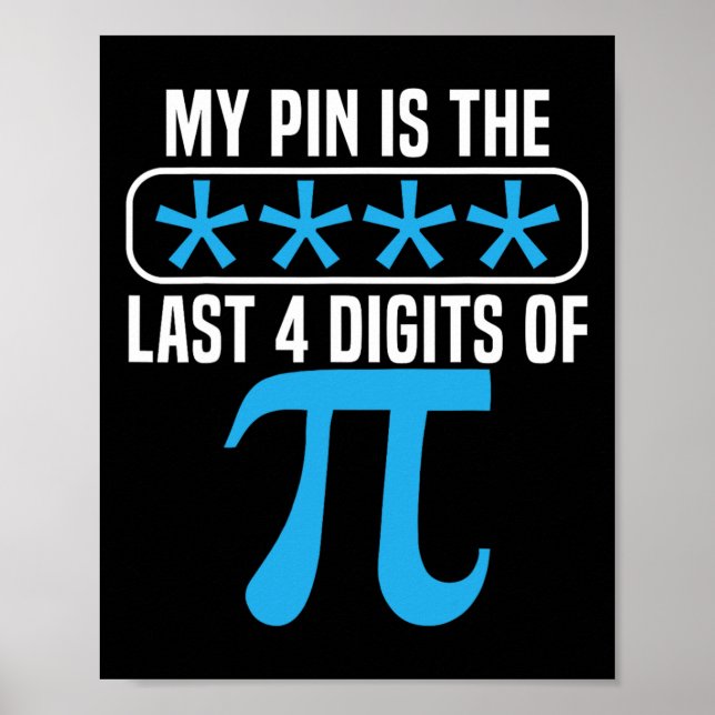 Affiche Mon Épingle Est Le Dernier 4 Chiffres De Pi Jour M (Devant)