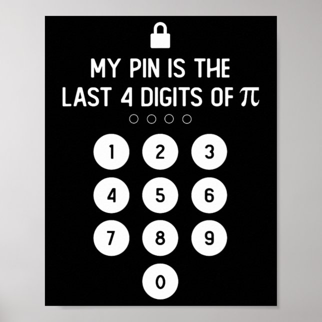 Affiche Mon Épingle Est Le Dernier 4 Chiffres Du Symbole P (Devant)