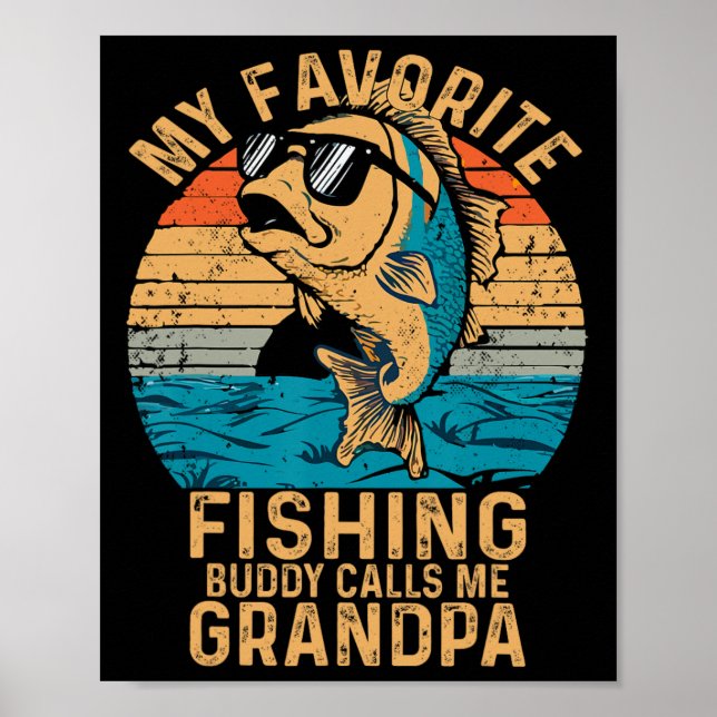 Affiche Mon Épouse De Pêche Préférée M'Appelle Grand-Père  (Devant)