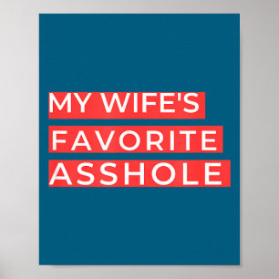 Affiche Mon épouse favorite valentine drôle conjoint mari