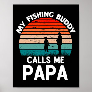 Affiche Mon Époux De Pêche M'Appelle Papa Retro Vintage Gr