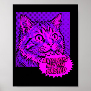 Affiche Mon estomac a été gâté drôle pop art chat mem