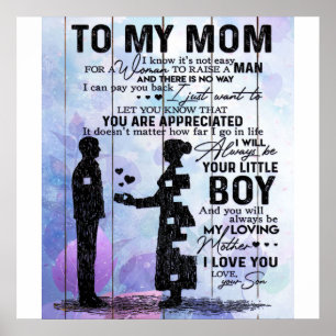 Affiche Mon fils à ma mère cadeau   Belle cadeau de vacanc